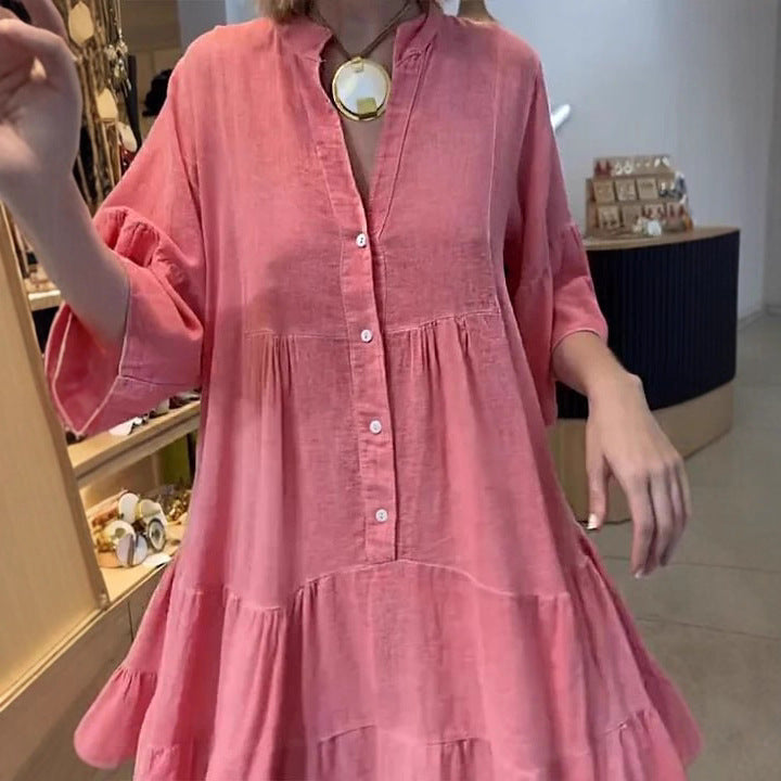 Kvinnors skjortklänning med voluminösa volanger detaljer Mirla-Eva Jonsson
