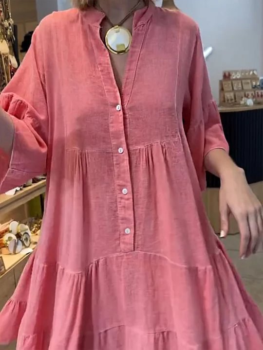 Kvinnors skjortklänning med voluminösa volanger detaljer Mirla-Eva Jonsson