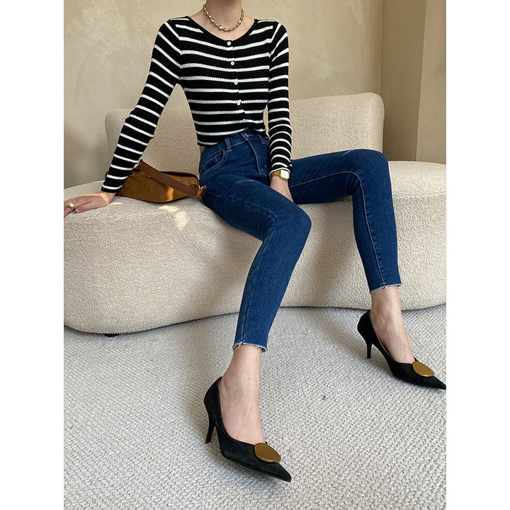 Kvinnors slim fit jeans med hög midja Mirla-Eva Jonsson