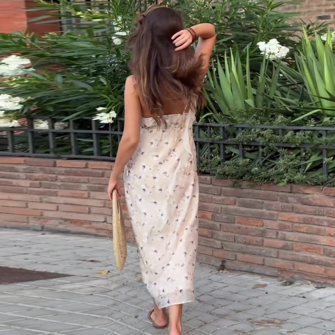 Kvinnors sommar maxi klänning med blommönster Mirla-Eva Jonsson
