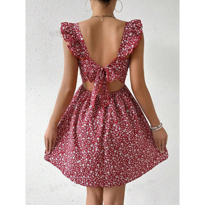 Kvinnors sommardress med rufflesdetaljer och fyrkantig halsringning Mirla-Eva Jonsson