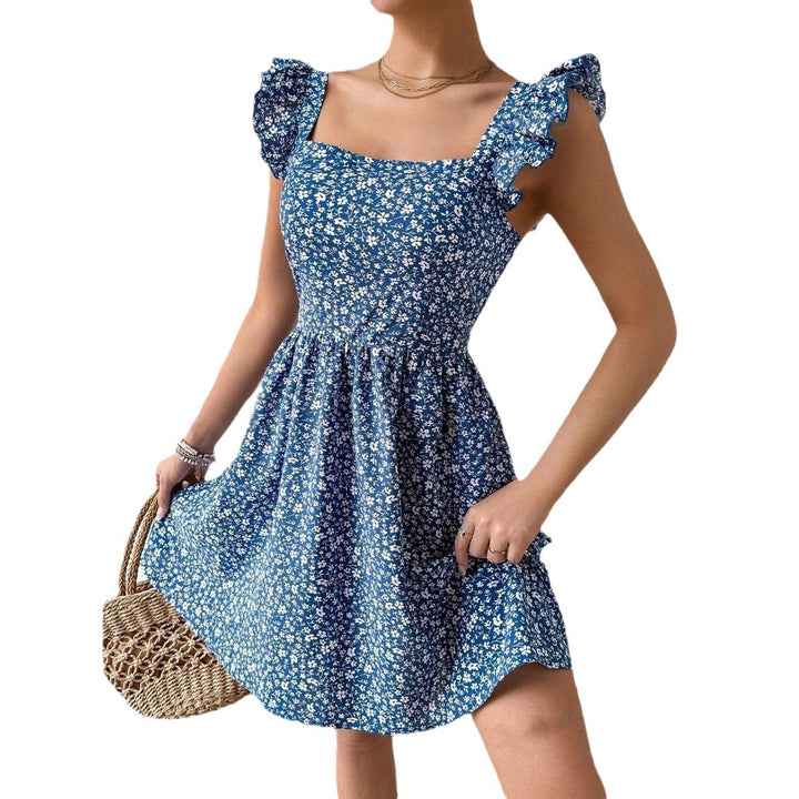Kvinnors sommardress med rufflesdetaljer och fyrkantig halsringning Mirla-Eva Jonsson