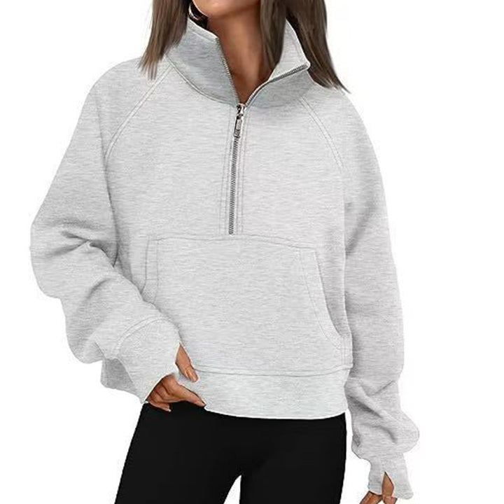 Kvinnors sportig hoodie med hög krage Mirla-Eva Jonsson
