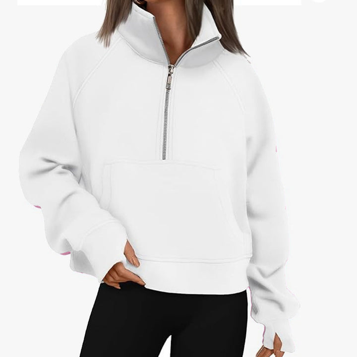 Kvinnors sportig hoodie med hög krage Mirla-Eva Jonsson