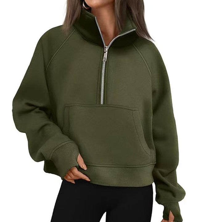 Kvinnors sportig hoodie med hög krage Mirla-Eva Jonsson