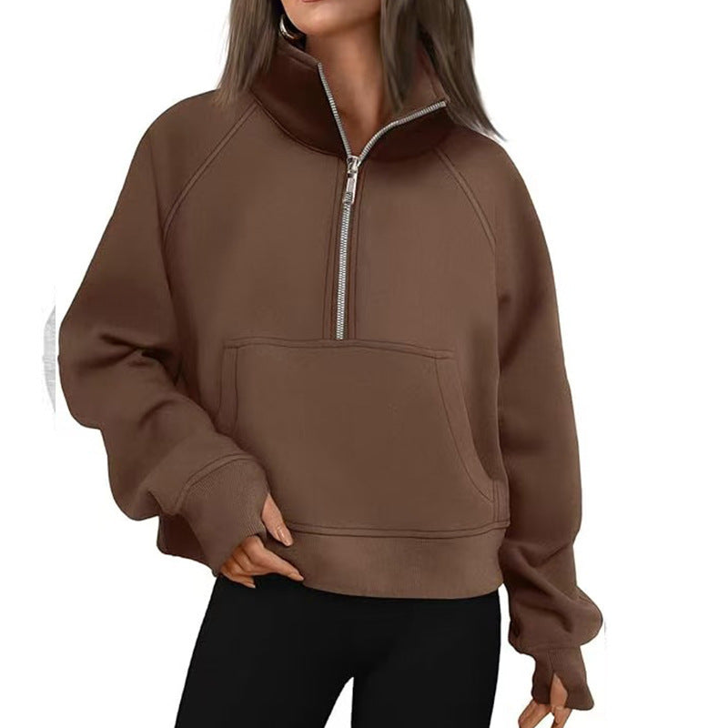 Kvinnors sportig hoodie med hög krage Mirla-Eva Jonsson