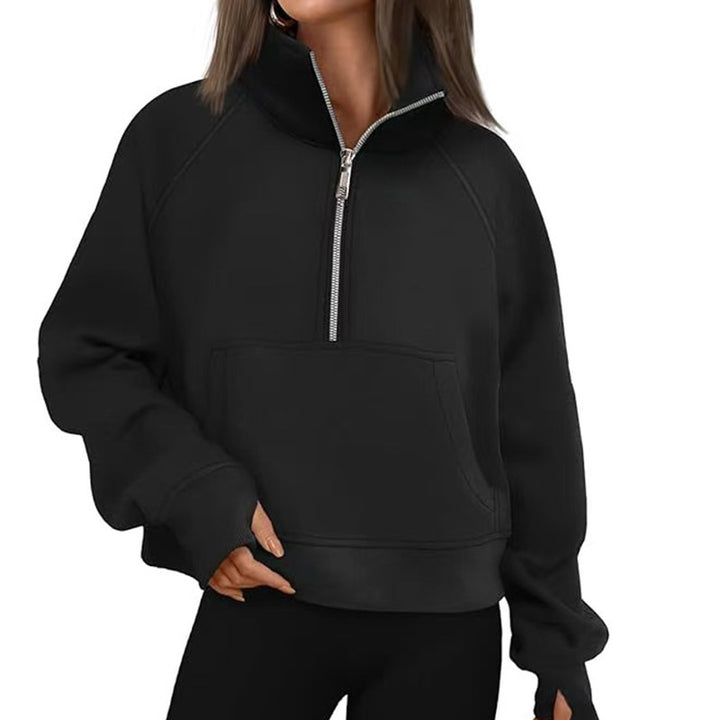 Kvinnors sportig hoodie med hög krage Mirla-Eva Jonsson