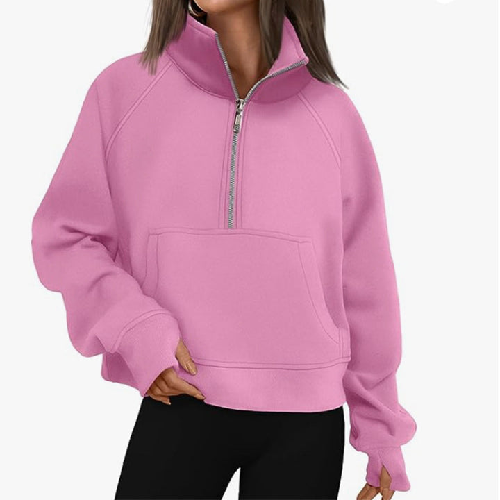 Kvinnors sportig hoodie med hög krage Mirla-Eva Jonsson