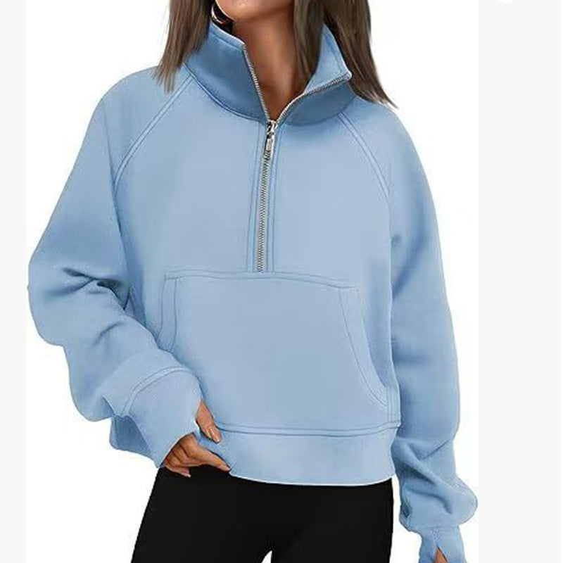 Kvinnors sportig hoodie med hög krage Mirla-Eva Jonsson