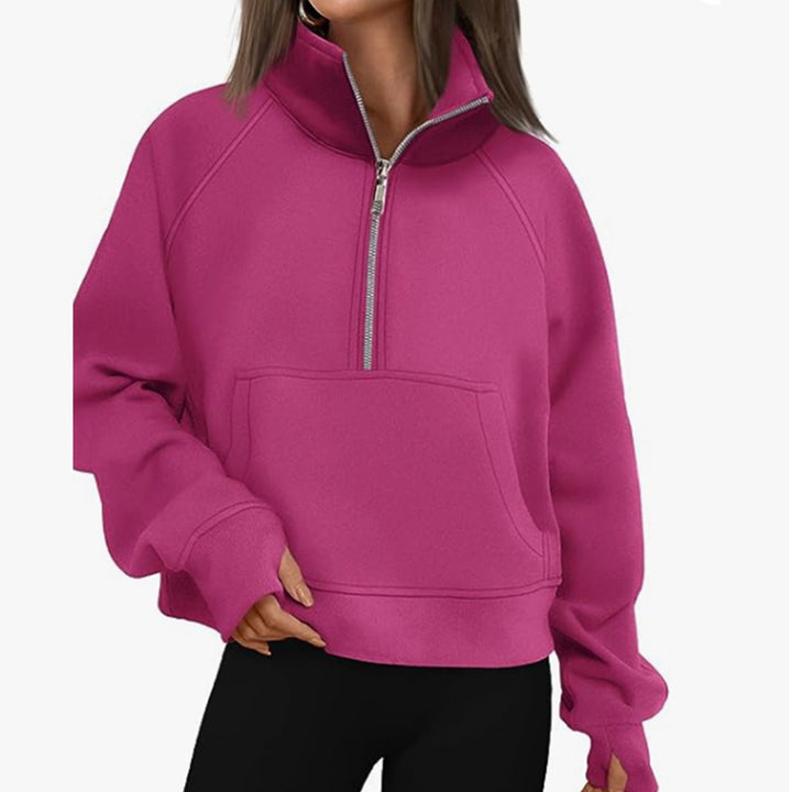 Kvinnors sportig hoodie med hög krage Mirla-Eva Jonsson