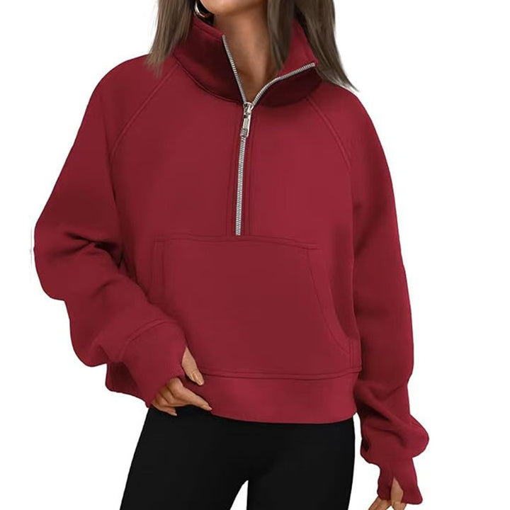 Kvinnors sportig hoodie med hög krage Mirla-Eva Jonsson