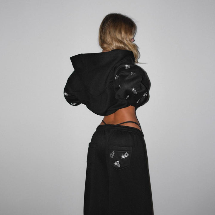 Kvinnors sportig sweatshirt hoodie med trendiga puffärmar Mirla-Eva Jonsson
