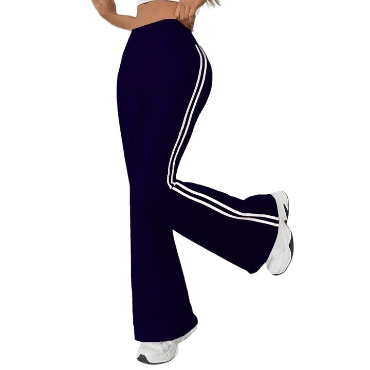 Kvinnors sportiga flare leggings med ränder Mirla-Eva Jonsson