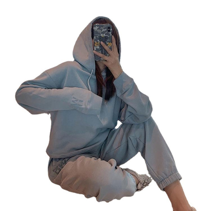 Kvinnors sportiga fleece hoodie set med mjukt innerfoder Mirla-Eva Jonsson