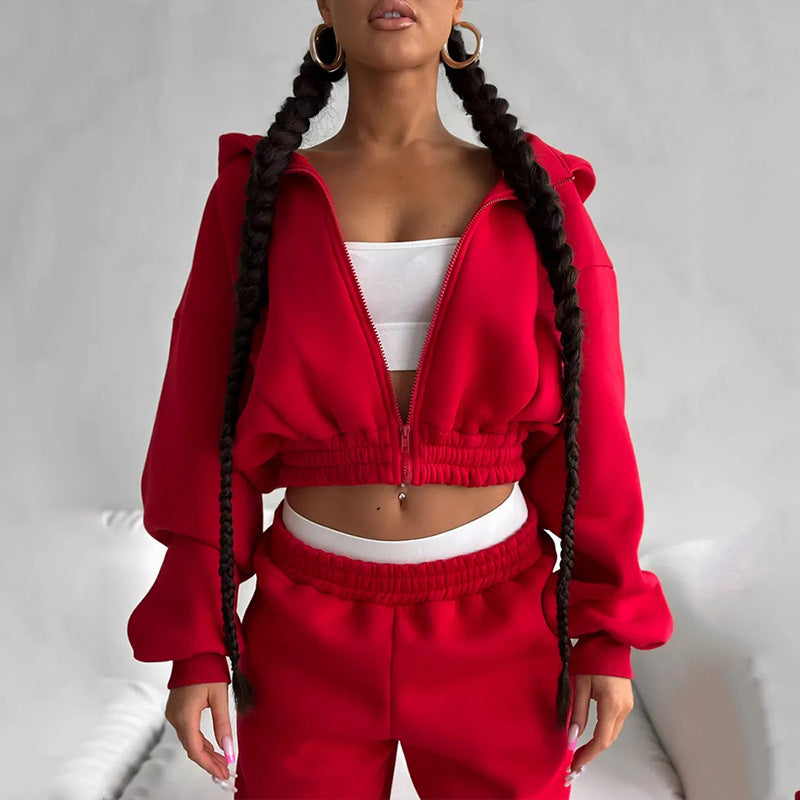 Kvinnors sportiga fleece jumpsuit med huva och lös passform Mirla-Eva Jonsson