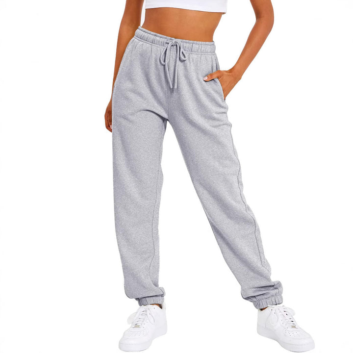 Kvinnors sportiga fritidsbyxor med elastisk midjeband och hög midja Mirla-Eva Jonsson