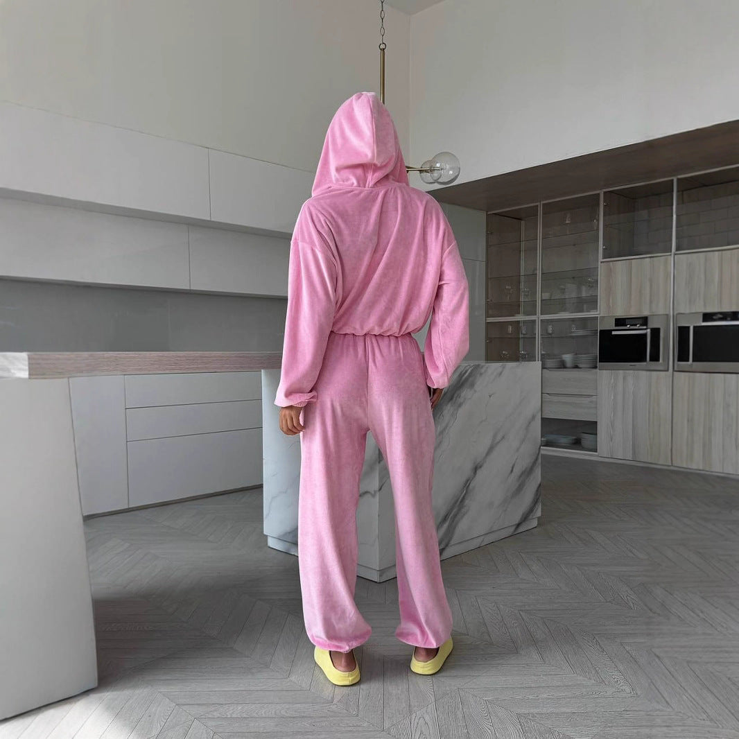 Kvinnors sportiga fritidsset i mjuk fleece med hög midja och lös passform Mirla-Eva Jonsson