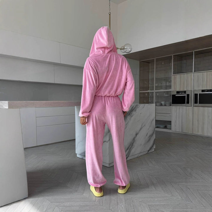 Kvinnors sportiga fritidsset i mjuk fleece med hög midja och lös passform Mirla-Eva Jonsson