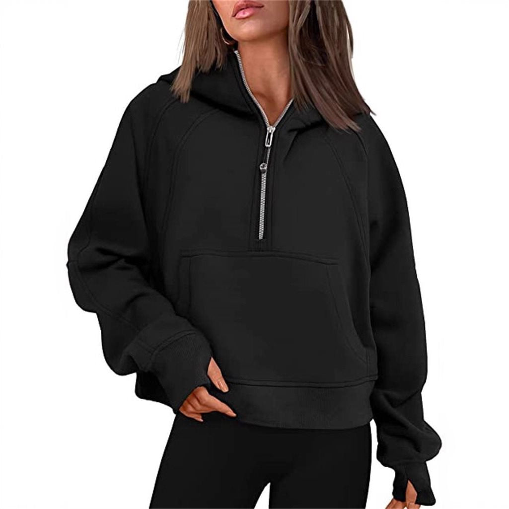 Kvinnors sportiga hoodie med halvstängd dragkedja Mirla-Eva Jonsson