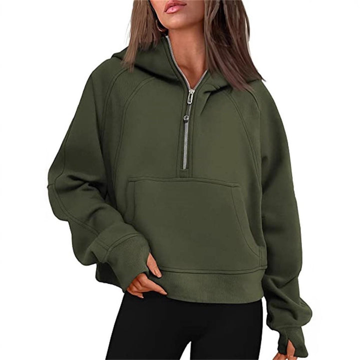 Kvinnors sportiga hoodie med halvstängd dragkedja Mirla-Eva Jonsson