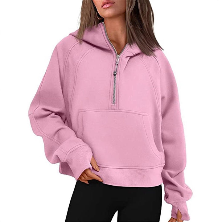 Kvinnors sportiga hoodie med halvstängd dragkedja Mirla-Eva Jonsson