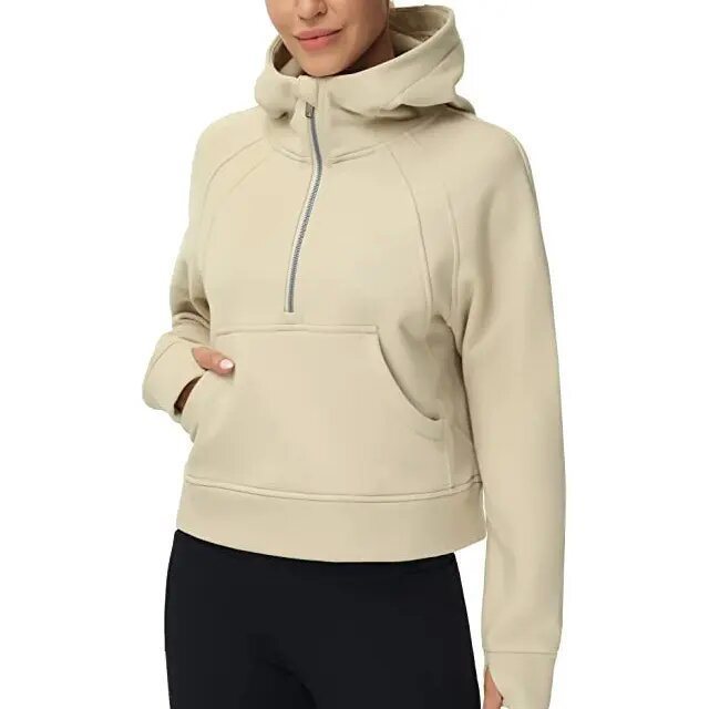 Kvinnors sportiga hoodie med halvstängd dragkedja Mirla-Eva Jonsson