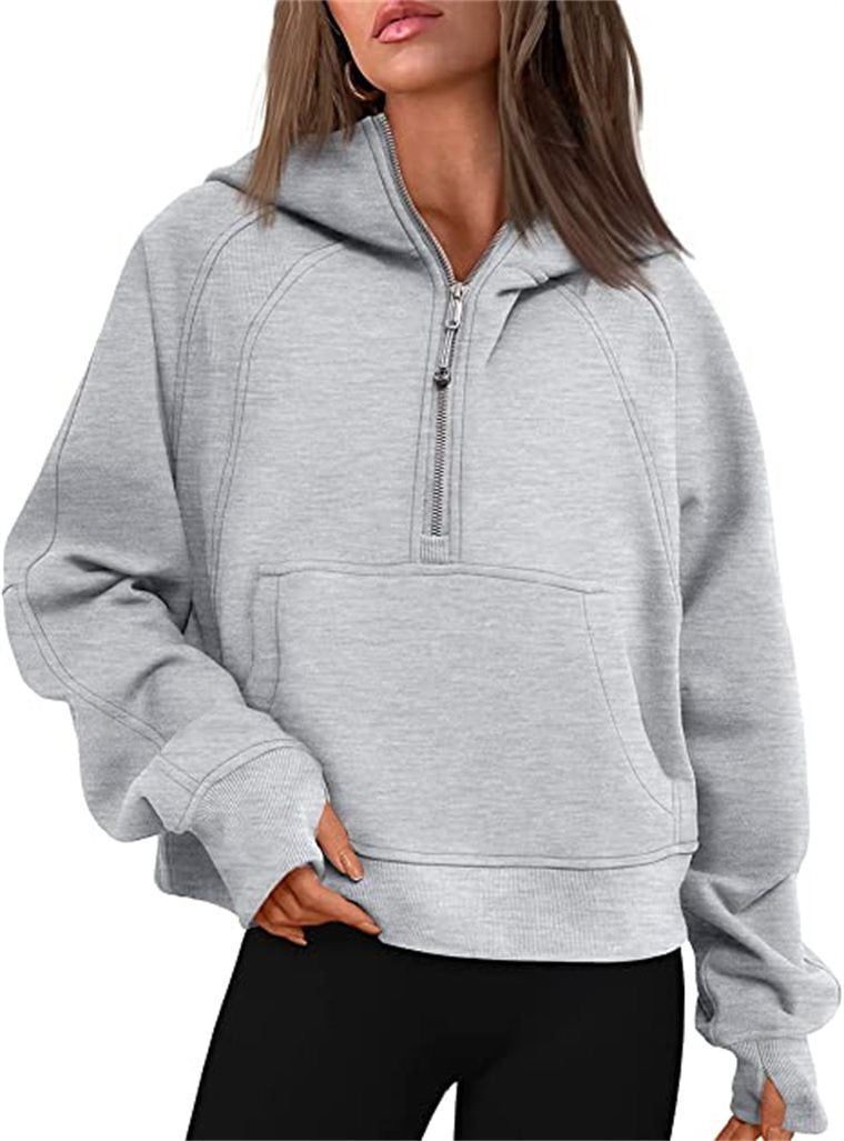 Kvinnors sportiga hoodie med halvstängd dragkedja Mirla-Eva Jonsson