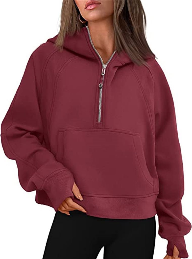 Kvinnors sportiga hoodie med halvstängd dragkedja Mirla-Eva Jonsson