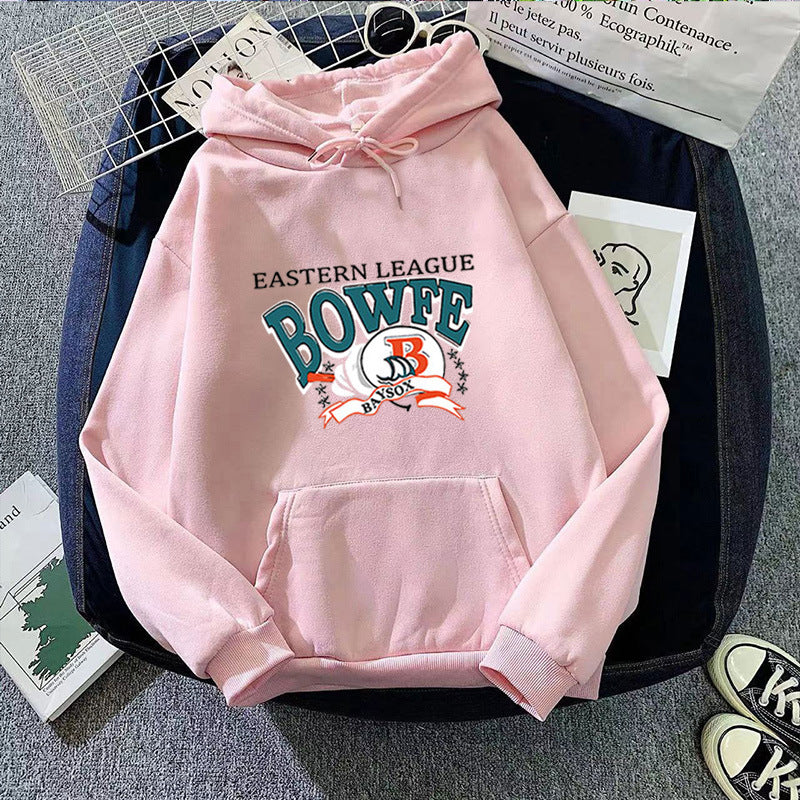 Kvinnors sportiga hoodie med trendig grafisk tryck Mirla-Eva Jonsson