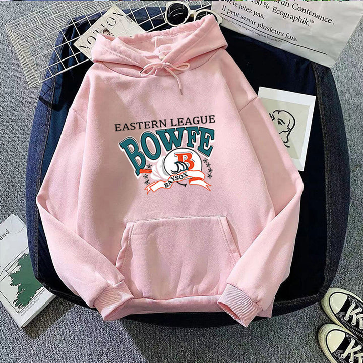 Kvinnors sportiga hoodie med trendig grafisk tryck Mirla-Eva Jonsson