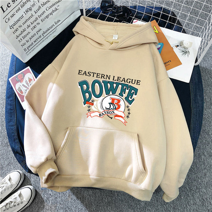 Kvinnors sportiga hoodie med trendig grafisk tryck Mirla-Eva Jonsson