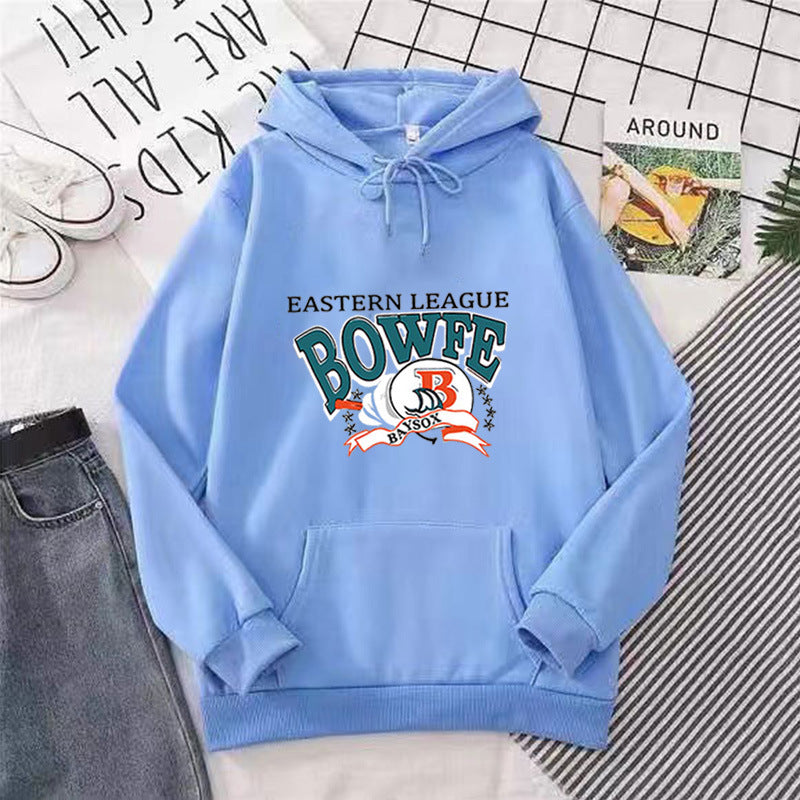 Kvinnors sportiga hoodie med trendig grafisk tryck Mirla-Eva Jonsson