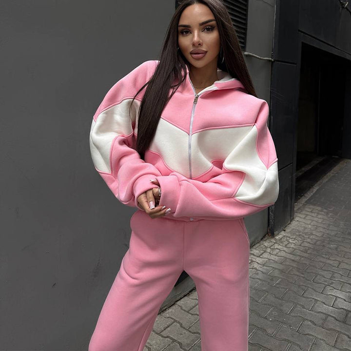 Kvinnors sportiga hoodie och bekväm joggerbyxor set Mirla-Eva Jonsson