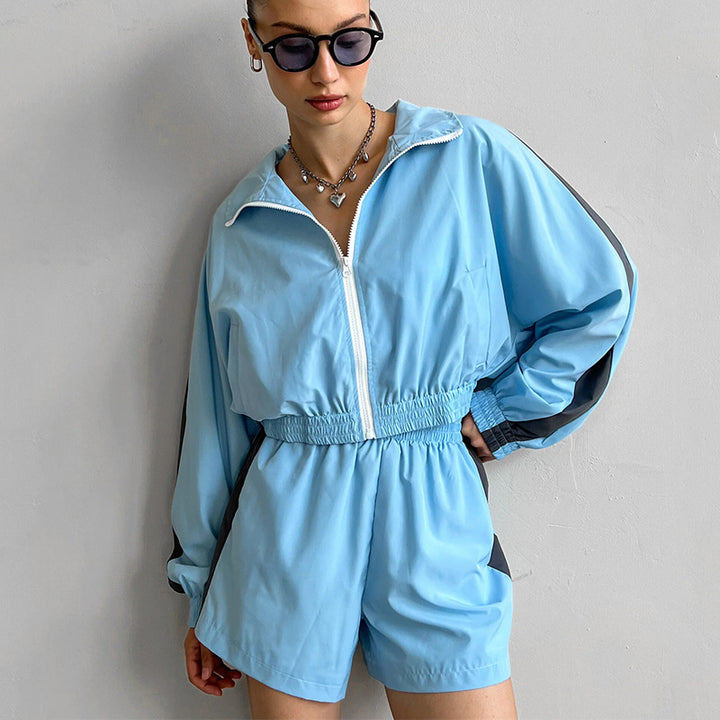 Kvinnors sportiga jumpsuit med hög krage och elastisk midja Mirla-Eva Jonsson