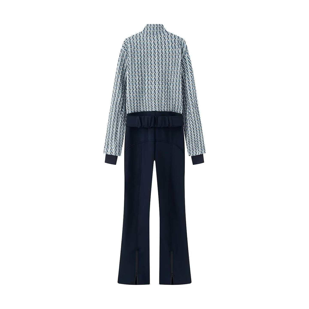 Kvinnors sportiga jumpsuit-set med trendig dragkedja och elastisk midja Mirla-Eva Jonsson