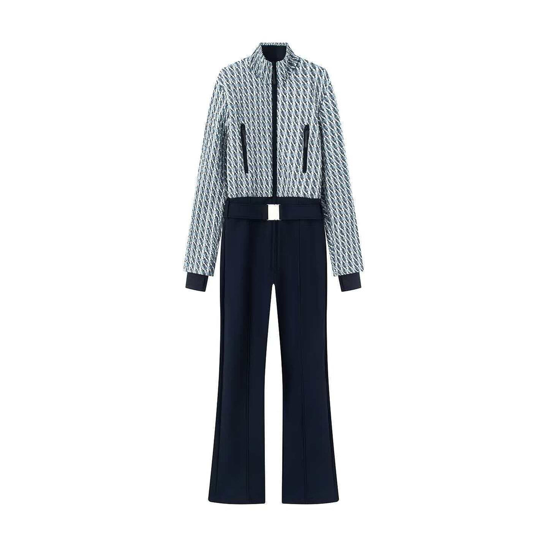 Kvinnors sportiga jumpsuit-set med trendig dragkedja och elastisk midja Mirla-Eva Jonsson