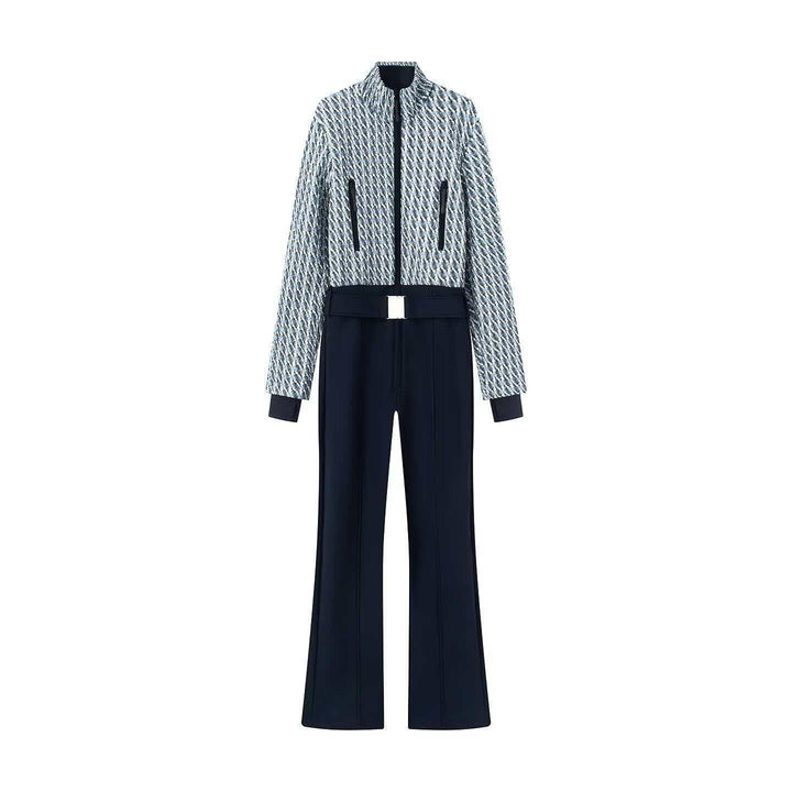 Kvinnors sportiga jumpsuit-set med trendig dragkedja och elastisk midja Mirla-Eva Jonsson