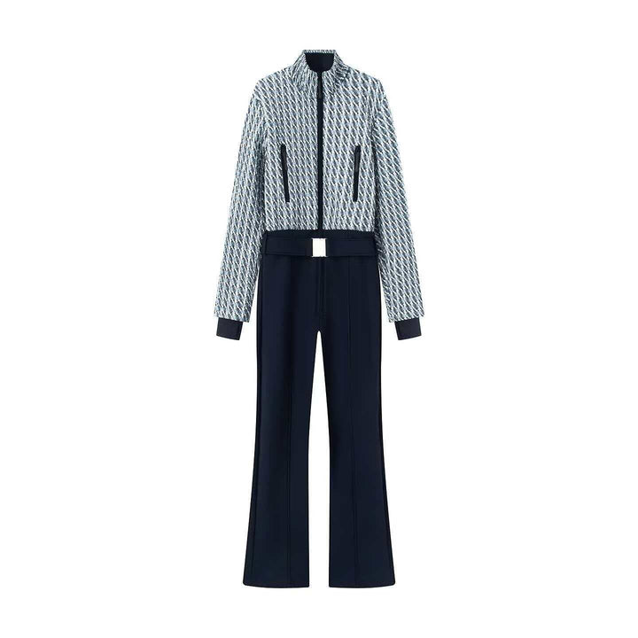 Kvinnors sportiga jumpsuit-set med trendig dragkedja och elastisk midja Mirla-Eva Jonsson