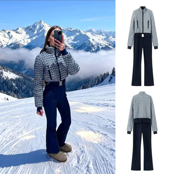 Kvinnors sportiga jumpsuit-set med trendig dragkedja och elastisk midja Mirla-Eva Jonsson