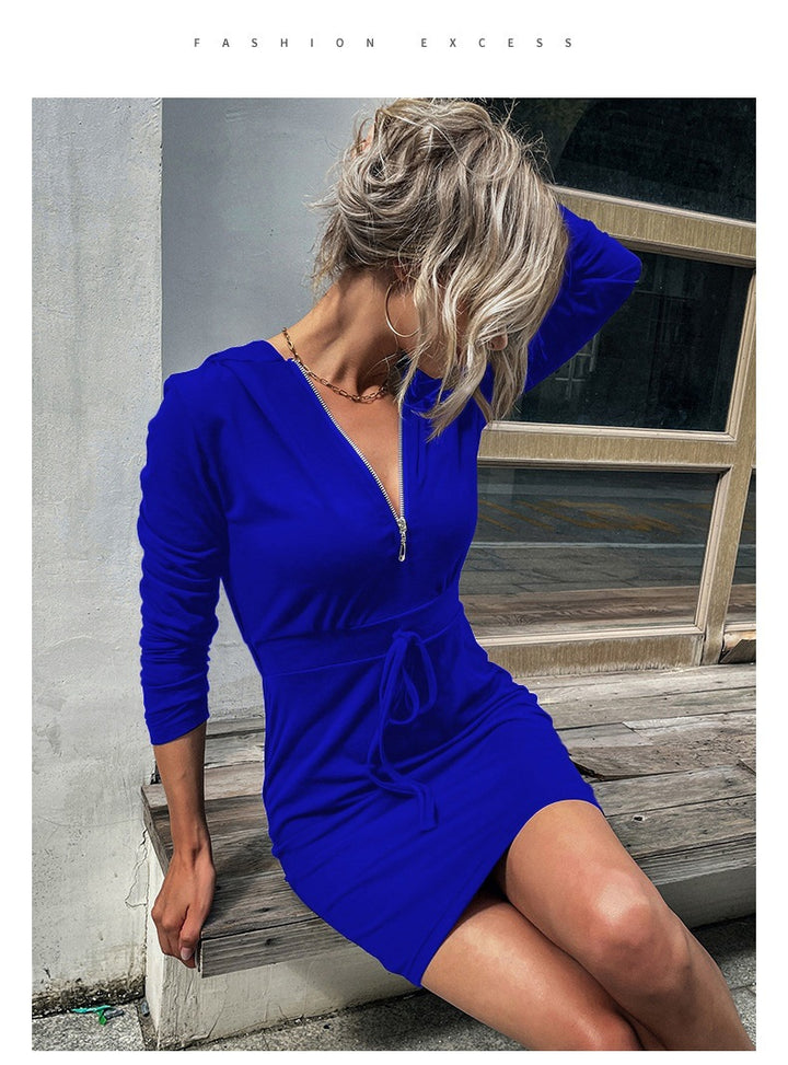 Kvinnors sportiga klänning med dragkedja och justerbart bälte Mirla-Eva Jonsson