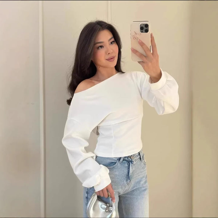Kvinnors sportiga korta sweatshirt med snörning Mirla-Eva Jonsson