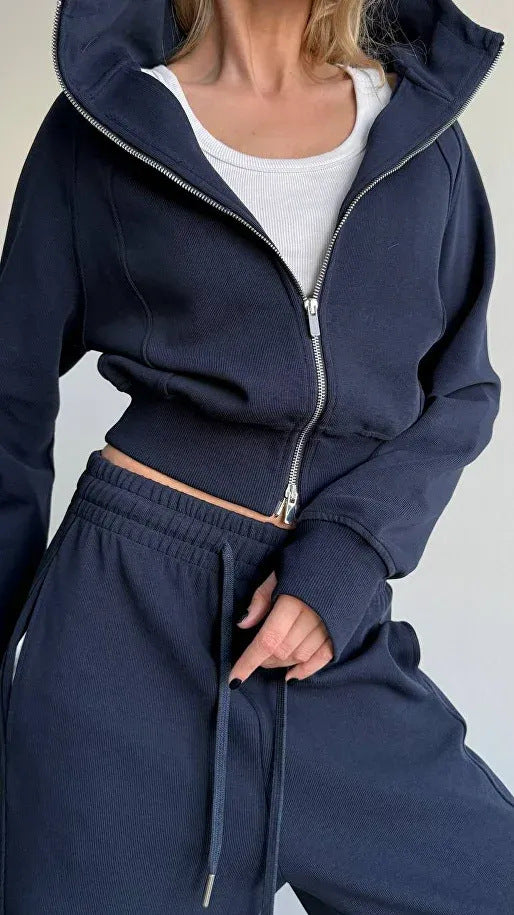 Kvinnors sportiga lounge set med hög krage och elastisk midja Mirla-Eva Jonsson