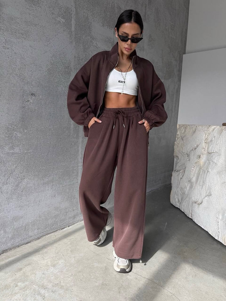 Kvinnors sportiga oversized lounge-set med elastisk midja Mirla-Eva Jonsson