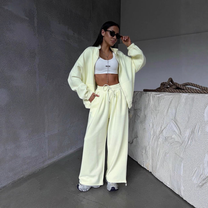 Kvinnors sportiga oversized lounge-set med elastisk midja Mirla-Eva Jonsson