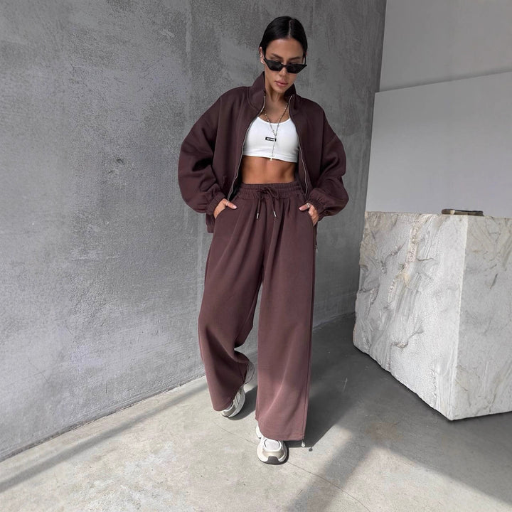 Kvinnors sportiga oversized lounge-set med elastisk midja Mirla-Eva Jonsson