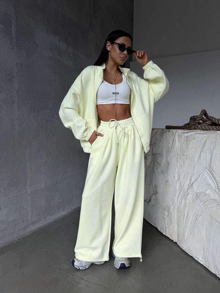 Kvinnors sportiga oversized lounge-set med elastisk midja Mirla-Eva Jonsson