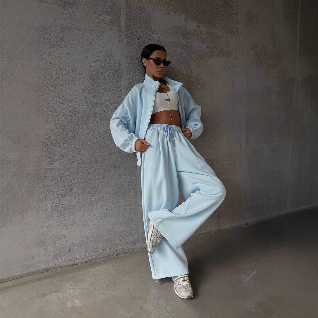 Kvinnors sportiga oversized lounge-set med elastisk midja Mirla-Eva Jonsson