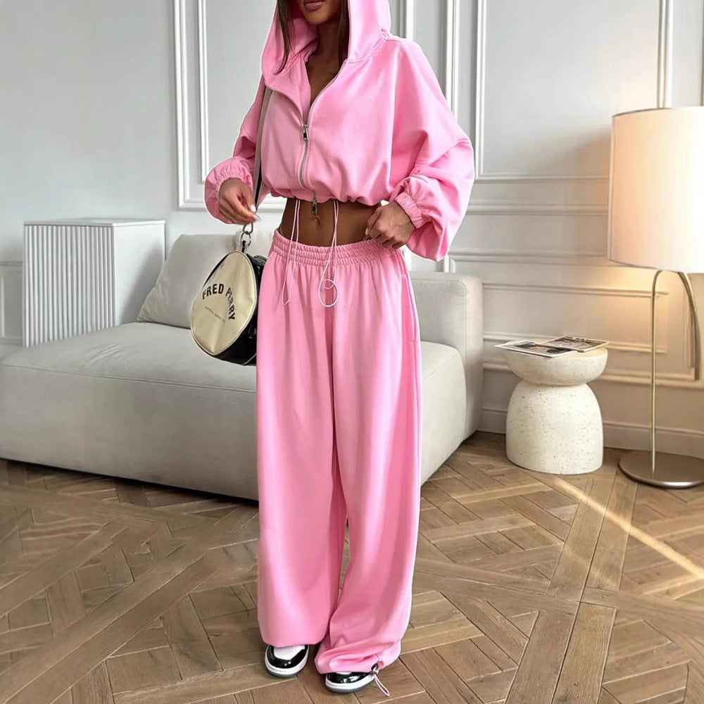 Kvinnors sportiga oversized set med huva och elastisk midjeband Mirla-Eva Jonsson