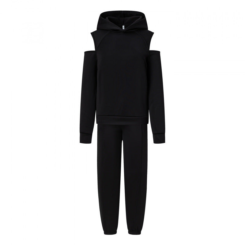 Kvinnors sportiga sweatshirt-set med djup ringning och sidraglansärmar Mirla-Eva Jonsson