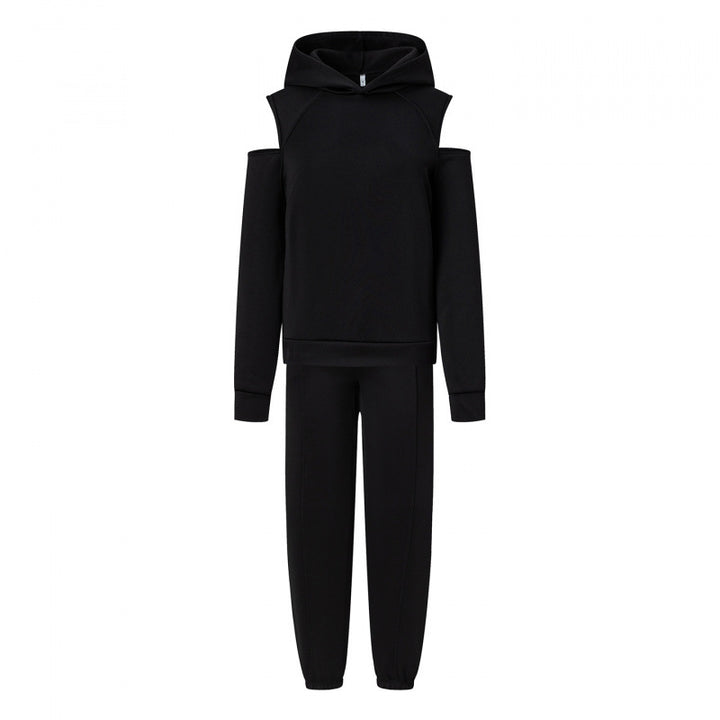 Kvinnors sportiga sweatshirt-set med djup ringning och sidraglansärmar Mirla-Eva Jonsson
